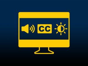 Accessibility icons on a monitor
