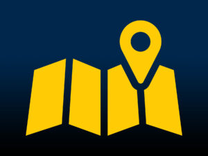 Icon of an open map with a destination marker