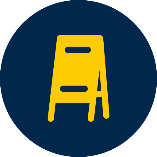 A n icon of a sandwich board.